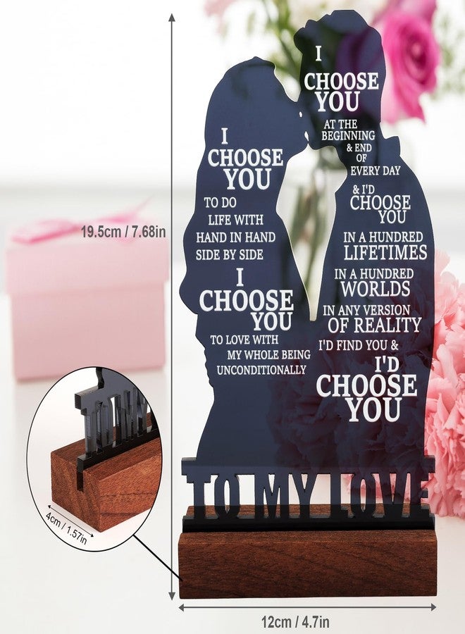 Heartfelt Gifting لوحة أكريليك رومانسية لزوجين يتبادلان القبلات - هدية حب مميزة له ولها - ديكور ذكرى زواج "أختارك" - هدية مثالية للحبيب أو الحبيبة في عيد الحب أو عيد الميلاد أو عيد الميلاد - Image 2